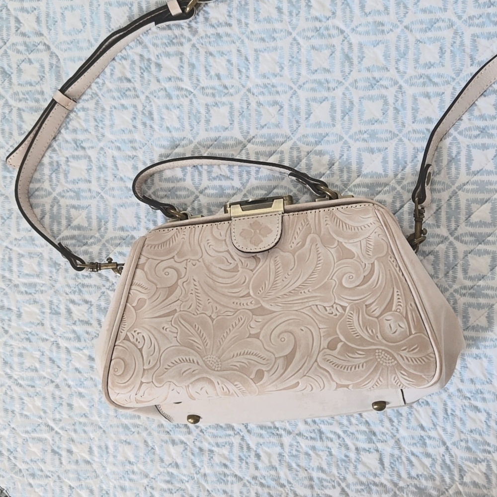 Patricia Nash Gracchi Framed Tooled Leather Crossbody
